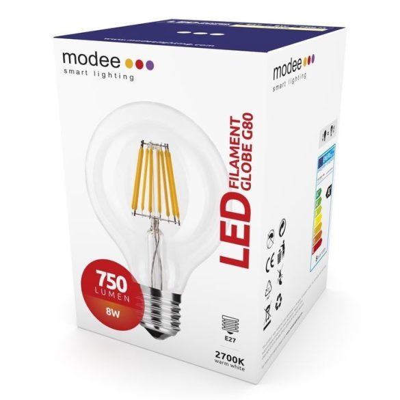 MODEE LED FILAMENT GLOBE G80 8W E27 360° 2700K (750 LUMEN)