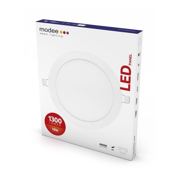 MODEE LIGHTING LED PANEL KEREK - BEÉPÍTHETŐ 18W 4000K (1300 LUMEN)