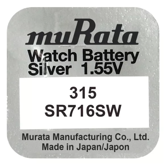 MURATA(Sony) 315,SR716SW,SR67 ezüst-oxid gombelem 1,55V bl/1
