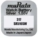 MURATA(Sony) 317,SR516SW,SR62 ezüst-oxid gombelem 1,55V bl/1