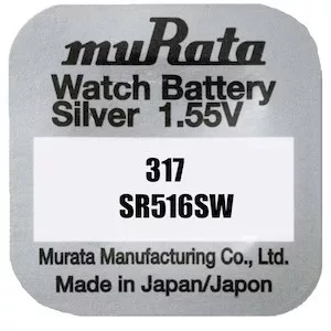 MURATA(Sony) 317,SR516SW,SR62 ezüst-oxid gombelem 1,55V bl/1