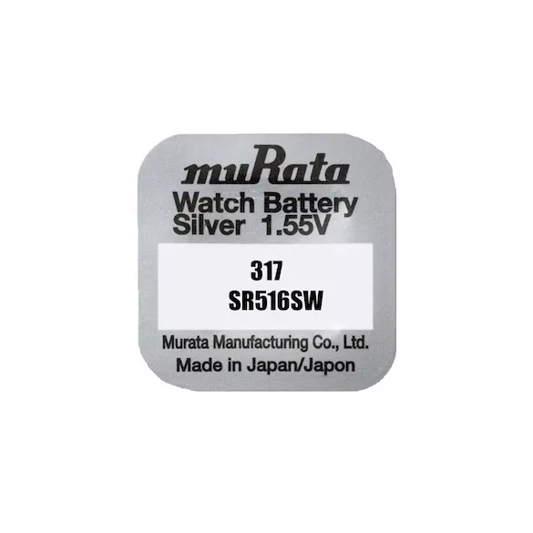 MURATA(Sony) 317,SR516SW,SR62 ezüst-oxid gombelem 1,55V bl/1
