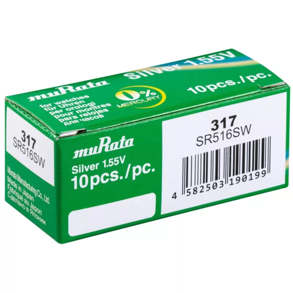 MURATA(Sony) 317,SR516SW,SR62 ezüst-oxid gombelem 1,55V bl/1