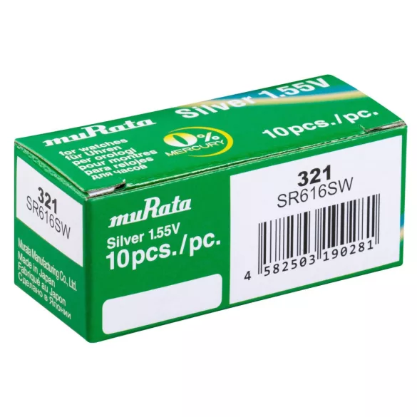 MURATA(Sony) 321,SR616SW ezüst-oxid gombelem 1,55V bl/1