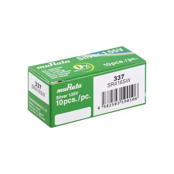 MURATA(Sony) 337 SR416SW ezüst-oxid gombelem 1,55V bl/1
