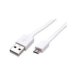   Minőségi USB KÁBEL 2.0 A dugó - micro B fehér 1m (28AWG/1P+22AWG/2C)