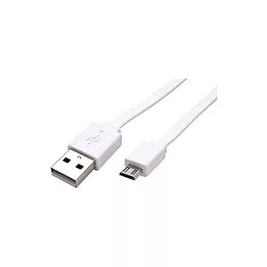 Minőségi USB KÁBEL 2.0 A dugó - micro B fehér 1m (28AWG/1P+22AWG/2C)