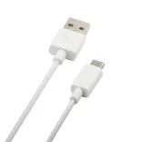 Minőségi USB KÁBEL 2.0 A dugó - C dugó fehér 1m (28AWG/1P+22AWG/2C)
