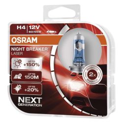 OSRAM H4 Night Breaker Leaser izzó 12V 55W 64193 NBL 2db-os kiszerelés 1db/ár!