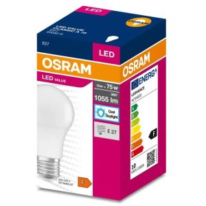 OSRAM Value LED E27 10W-6500K 1055lumen GLOBE CLASSIC A 75