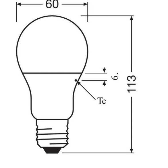 OSRAM Value LED E27 10W-6500K 1055lumen GLOBE CLASSIC A 75