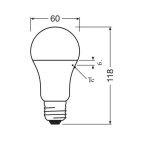 OSRAM Value LED E27 13W-2700K 1521lumen GLOBE CLASSIC A 100