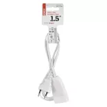 Hosszabbító 1,5 m / 1 aljzat / fehér / PVC / 0,75 mm2