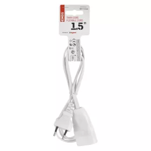 Hosszabbító 1,5 m / 1 aljzat / fehér / PVC / 0,75 mm2