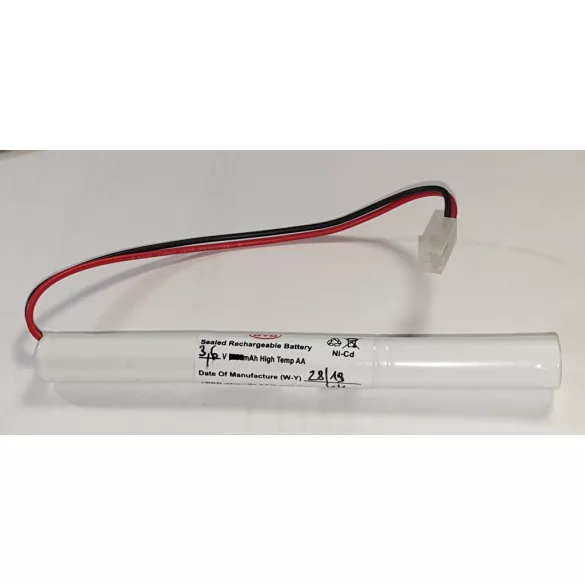 Akkupakk 3x1,2V AA (3,6V 1000mAh High Temp) Ni-Cd vezetékkel,csatlakozóval,rúd