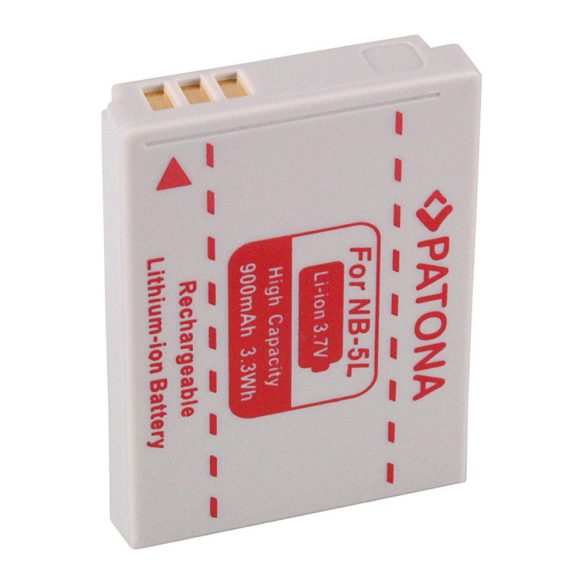 CANON kamera akku IXUS800,IS850,NB-5L utángyártott (Patona) 3,7V 900mAh