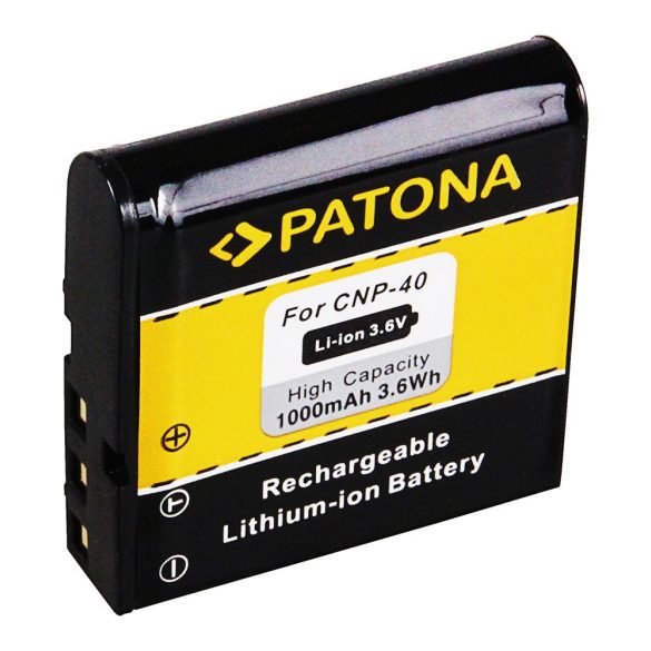 CASIO kamera akku NP-40 Exilim Zoom EX-Z100 utángyártott (Patona) 3,6V 1000mAh