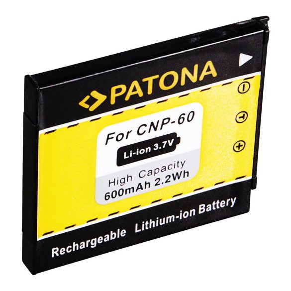 CASIO kamera akku NP-60 NP60 EXILIM EX-S10 utángyártott (Patona) 3,7V 600mAh