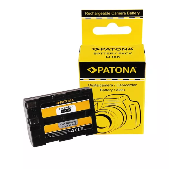 NIKON kamera akku EN-EL3,D50, D70, D100 utángyártott (Patona) 7,4V 1300mAh