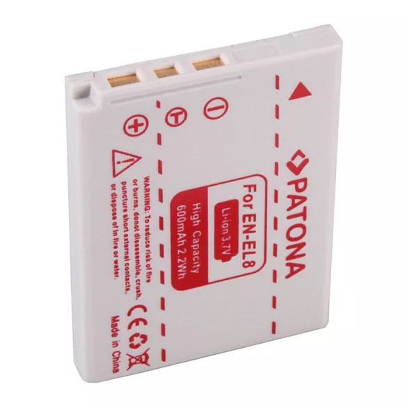 NIKON kamera akku P2 P1 S3 S2 S1 ENEL8 utángyártott (Patona) 3,7V 600mAh