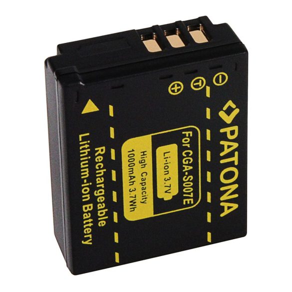 PANASONIC CGA-S007 S007 DMC-TZ5 kamera akku utángyártott (Patona)3,7V 1000mAh