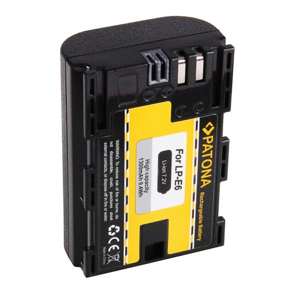 CANON kamera akku LP-E6 LPE6 EOS R utángyártott (Patona) 7,2V 1300mAh