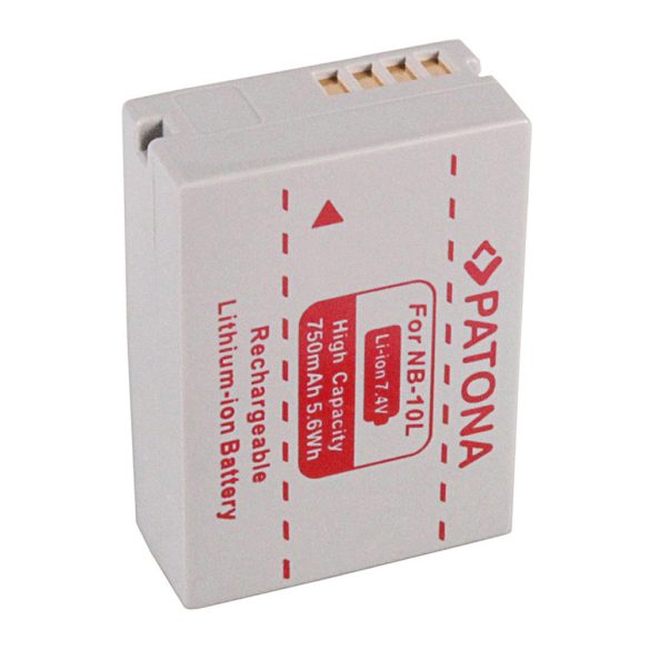 CANON kamera akku NB-10L NB10L utángyártott (Patona) 7,4V 750mAh