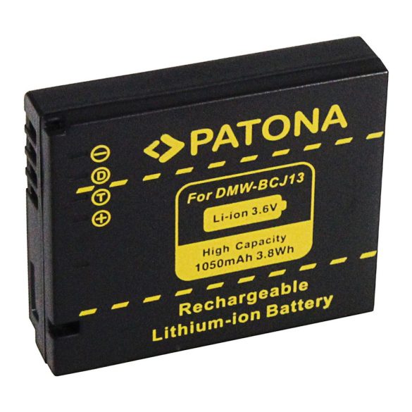Panasonic kamera akku DMW-BCJ13 Lumix DMCLX5 utángyártott(PATONA) 3,6V 1050mAh
