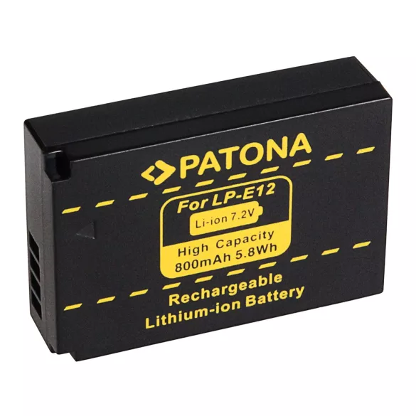 CANON kamera akku LPE-12 Canon EOS M utángyártott (Patona) 7,2V 800mAh