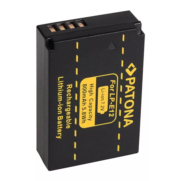 CANON kamera akku LPE-12 Canon EOS M utángyártott (Patona) 7,2V 800mAh