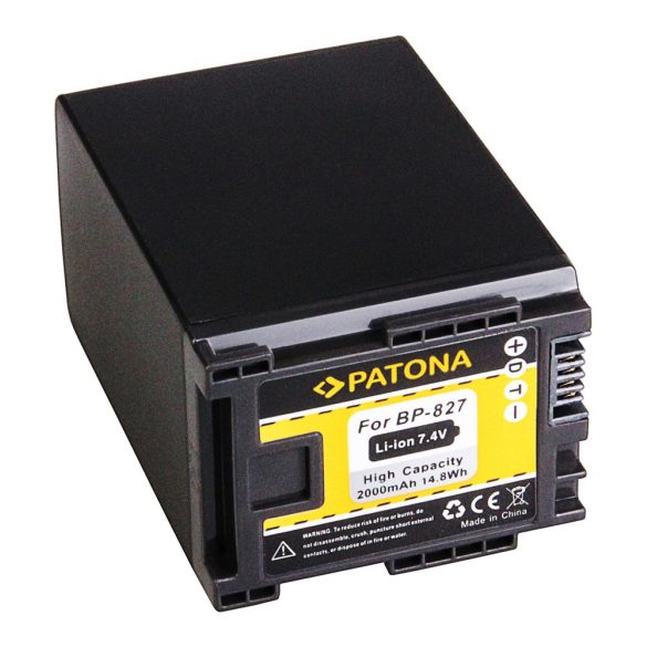CANON kamera akku BP-827 FS10 FS100 utángyártott (Patona) 7,4V 2000mAh