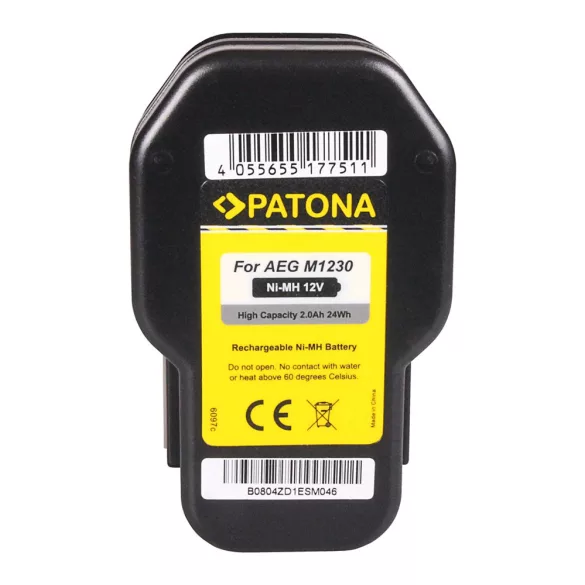 AEG 12V 2000mAh Ni-Mh akkumulátor utángyártott(Patona 6097) 932 353 639