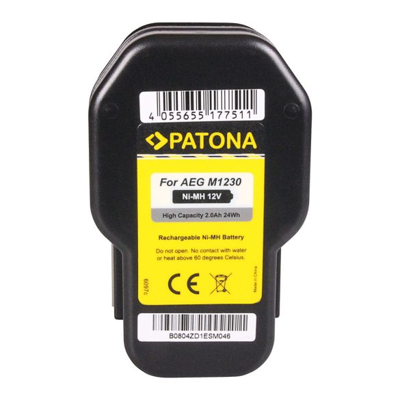 AEG 12V 2000mAh Ni-Mh akkumulátor utángyártott(Patona 6097) 932 353 639