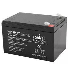 POWER KINGDOM 12V 12Ah PS12P-12 vontatás akku,VRLA,151x98x95mm Faston 4,7mm (T1)