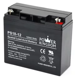 POWER KINGDOM 12V 18Ah PS18-12 ólomakku,VRLA, 181x77x165mm, (T3)