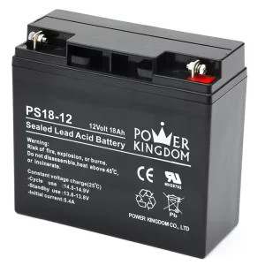 POWER KINGDOM 12V 18Ah PS18-12 ólomakku,VRLA, 181x77x165mm, (T3)
