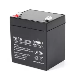 POWER KINGDOM 12V 4,5Ah PS4,5-12 ólomakku,VRLA, 90x70x100mm Faston 4,7mm (T1)