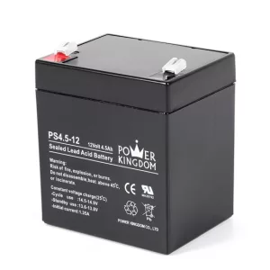 POWER KINGDOM 12V 4,5Ah PS4,5-12 ólomakku,VRLA, 90x70x100mm Faston 4,7mm (T1)