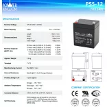 POWER KINGDOM 12V 5Ah PS5-12  ólomakku,VRLA, 90x70x100mm Faston 6,3mm (T2)