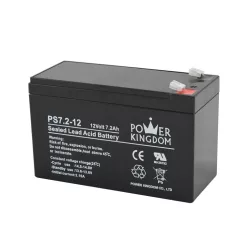 POWER KINGDOM 12V 7,2Ah PS7,2-12 ólomakku,VRLA, 151x65x94mm Faston 4,7mm (T1)