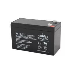 POWER KINGDOM 12V 7,2Ah PS7,2-12  ólomakku,VRLA, 151x65x94mm Faston 6,3mm (T2)