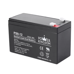POWER KINGDOM 12V 9Ah PS9-12 ólomakku,VRLA, 151x65x94mm Faston 6,3mm (T2)
