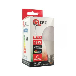 Qtec LED E27 13W A60 2700K (meleg fehér) 1040lm