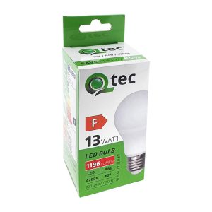 Qtec LED E27 13W A60 4200K (semleges fehér) 1196m