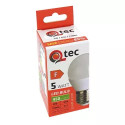 Qtec LED E27 5W G45 2700K (meleg fehér) 450lm
