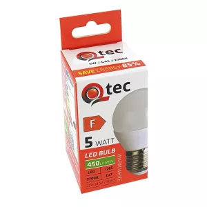 Qtec LED E27 5W G45 2700K (meleg fehér) 450lm
