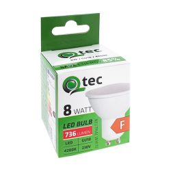 Qtec LED GU-10 8W 4200K (semleges fehér) 736 lm P598