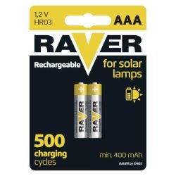   RAVER NiMH HR03 (AAA) SOLAR akkumulátor 400mAh  2db/bl B7414