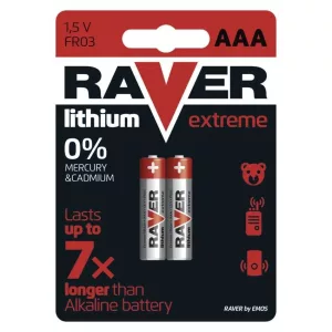 Raver Lithium mikró elem AAA,FR03 (L92)bliszteres/2 B7811