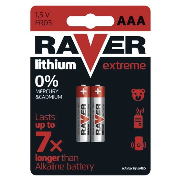Raver Lithium mikró elem AAA,FR03 (L92)bliszteres/2 B7811